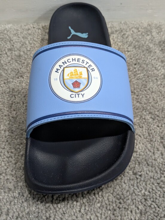 Puma 2022 Leadcat 2.0 Slide Sandals Manchester City Mens Sz 9 Blue Black Footbal main image 10
